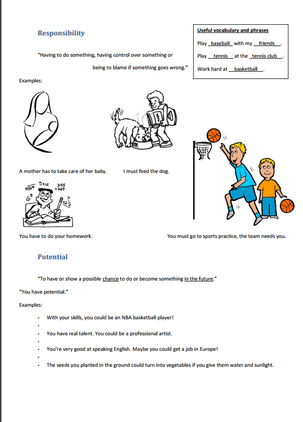  A simple worksheet for a position teaching high school kids the meanings of some specific words. Make sure there are absolutely no English mistakes like typos, spelling or grammar.