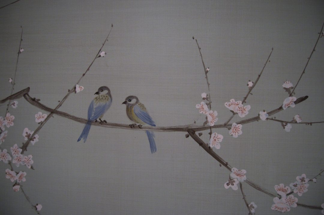 Chinoiserie Cherry Blossom Takeda Teal Wallpaper Mural 